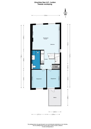 Floorplan - Utrechtse Veer 4C, 2311 NB Leiden